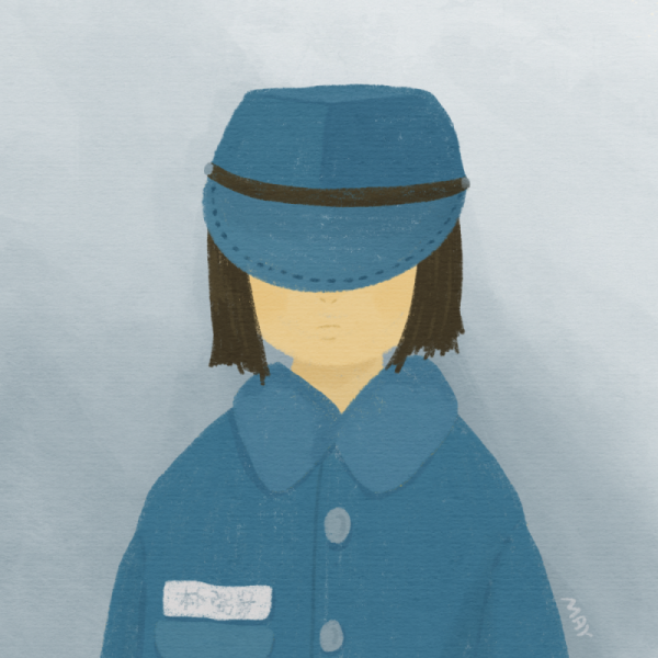 파란 군복과 모자를 쓴 어린 박필근 ⓒ백정미