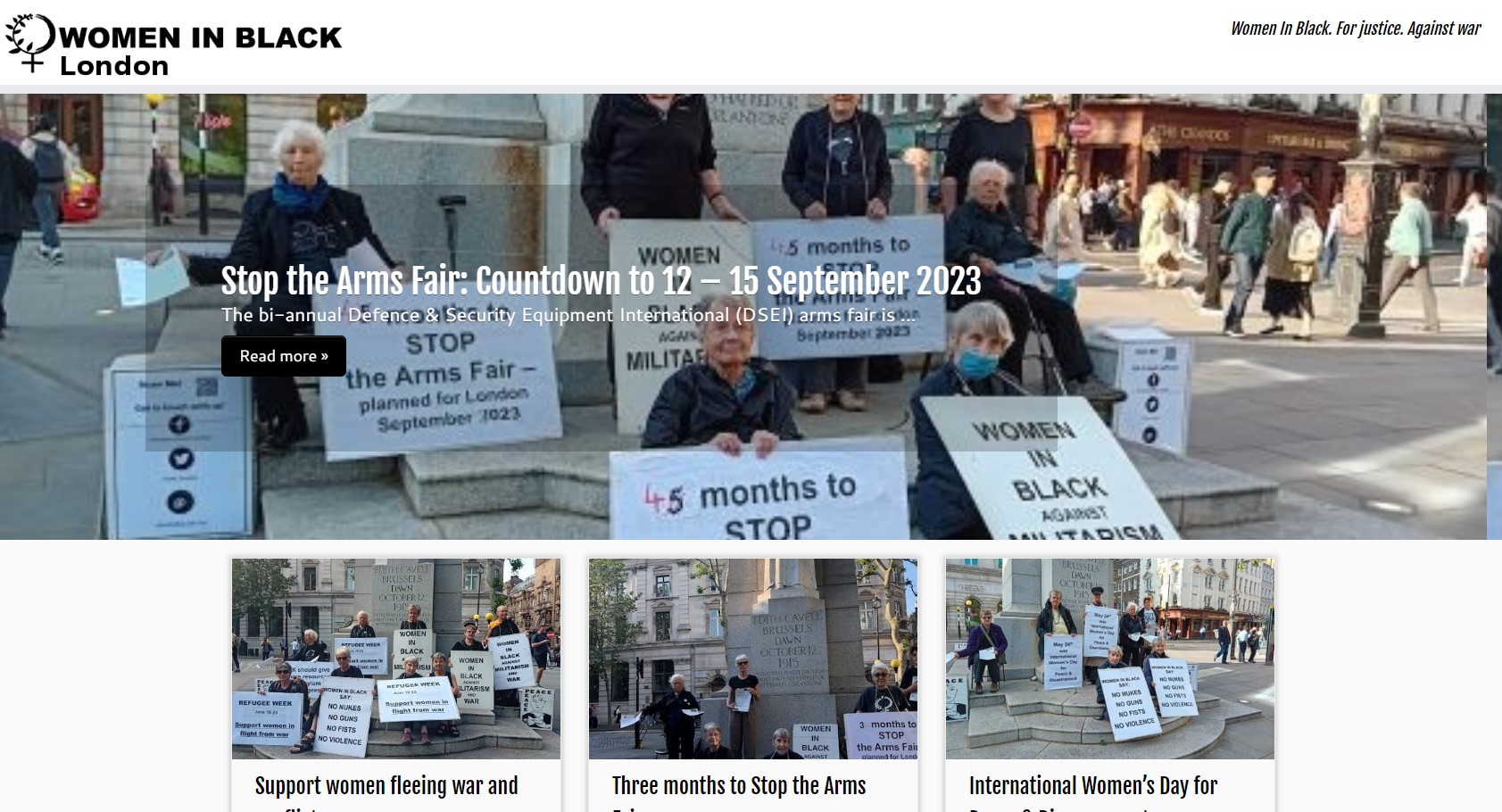 Women in Black London website(london.womeninblack.org) ⓒ Women in Black London