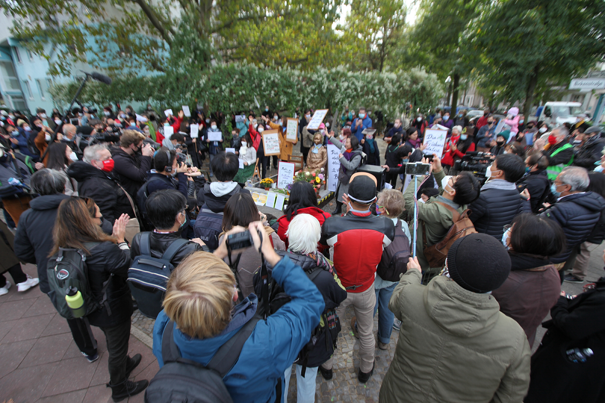 Protest against the removal of the Statue of Peace (October 13, 2020) ⓒUli Kretschmer ⓒKorea Verband