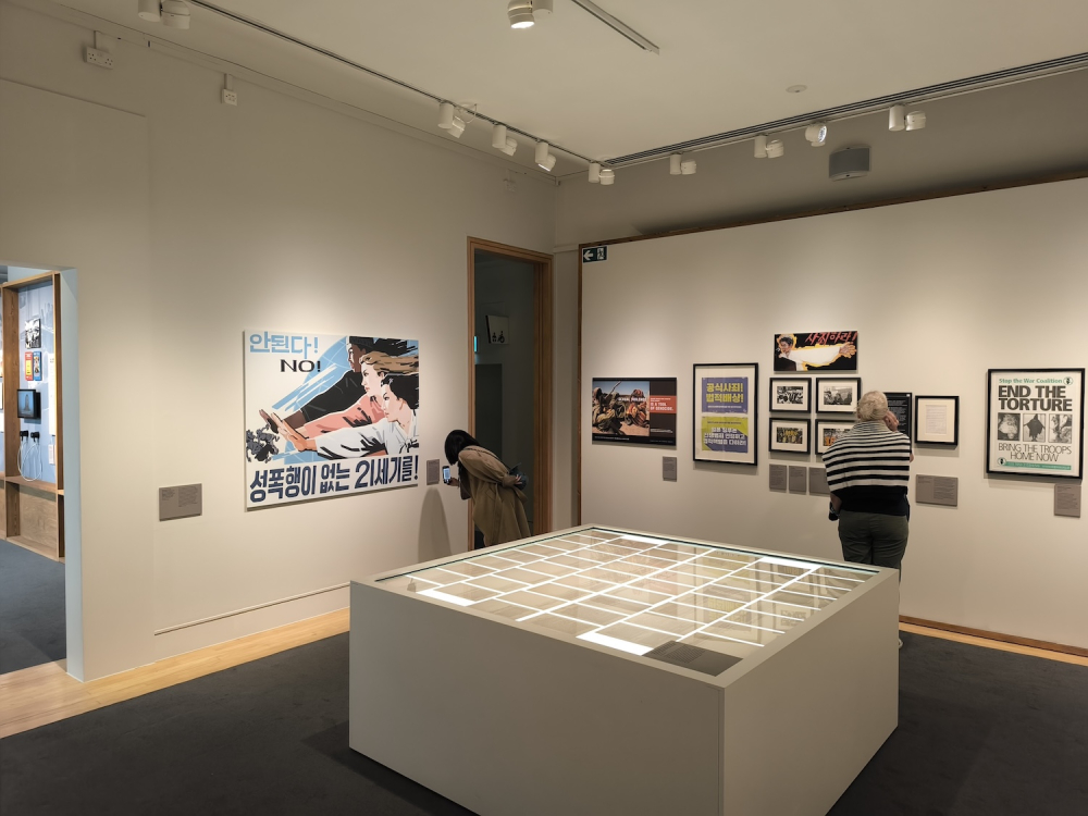 [Photo 6] The exhibition’s section dedicated to the issue of Japanese Military “Comfort Women” features records provided by various civic groups from South Korea and Japan, along with the poster produced in North Korea (Photo courtesy of Nikolai Johnsen).