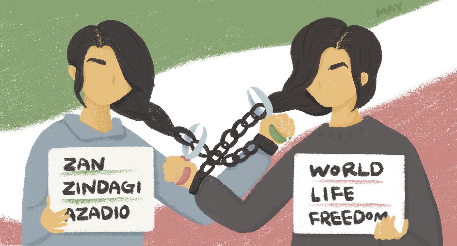 머리카락을 자르며 자유를 외치는 이란 여성들 ⓒ백정미