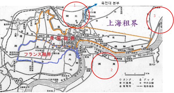 [그림1] 1939년 상하이 지역 지도