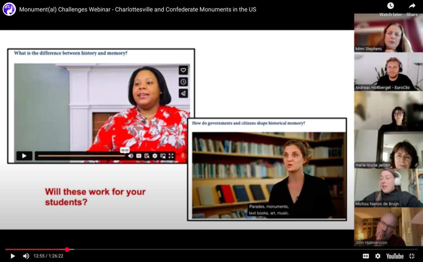 [Photo 1] Teacher training by the Contested Histories Initiative (Credit: Contested Histories Initiative website, https://contestedhistories.org/monumental-challenges/) 