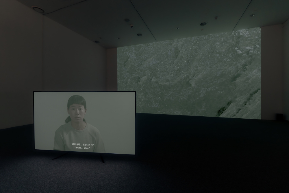 [사진 3-3] 《소장품섬_최찬숙:밋찌나》 전시 중 '밋찌나' 멀티미디어 전시 작품 내용 중 일부  (사진 제공 : 부산현대미술관)